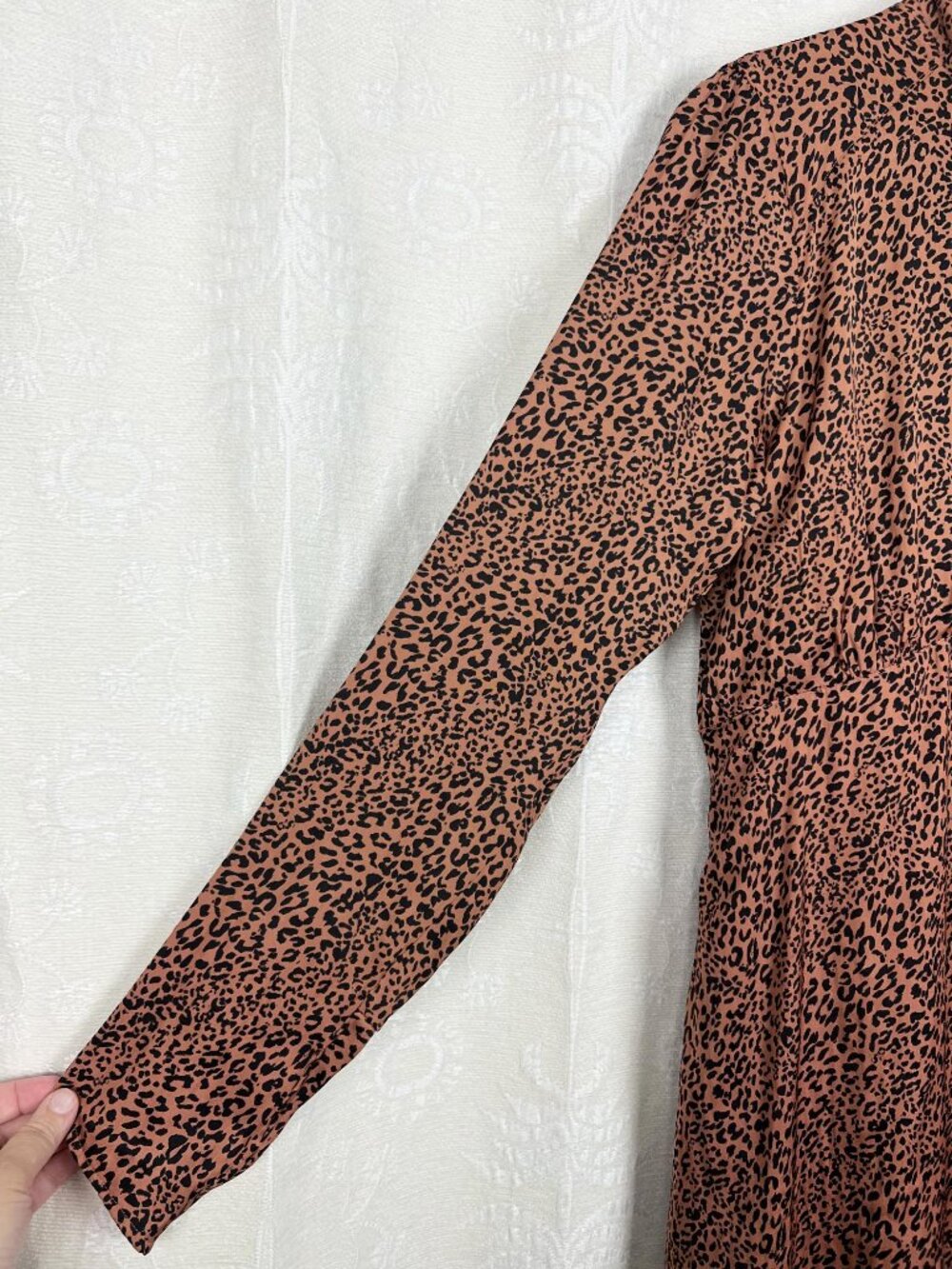 NEW Free People Loveless cocoa leopard print satin open back midi dress boho 12 - Picture 6 of 13
